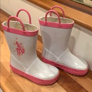 Polo rain boots pink toddler size 8
